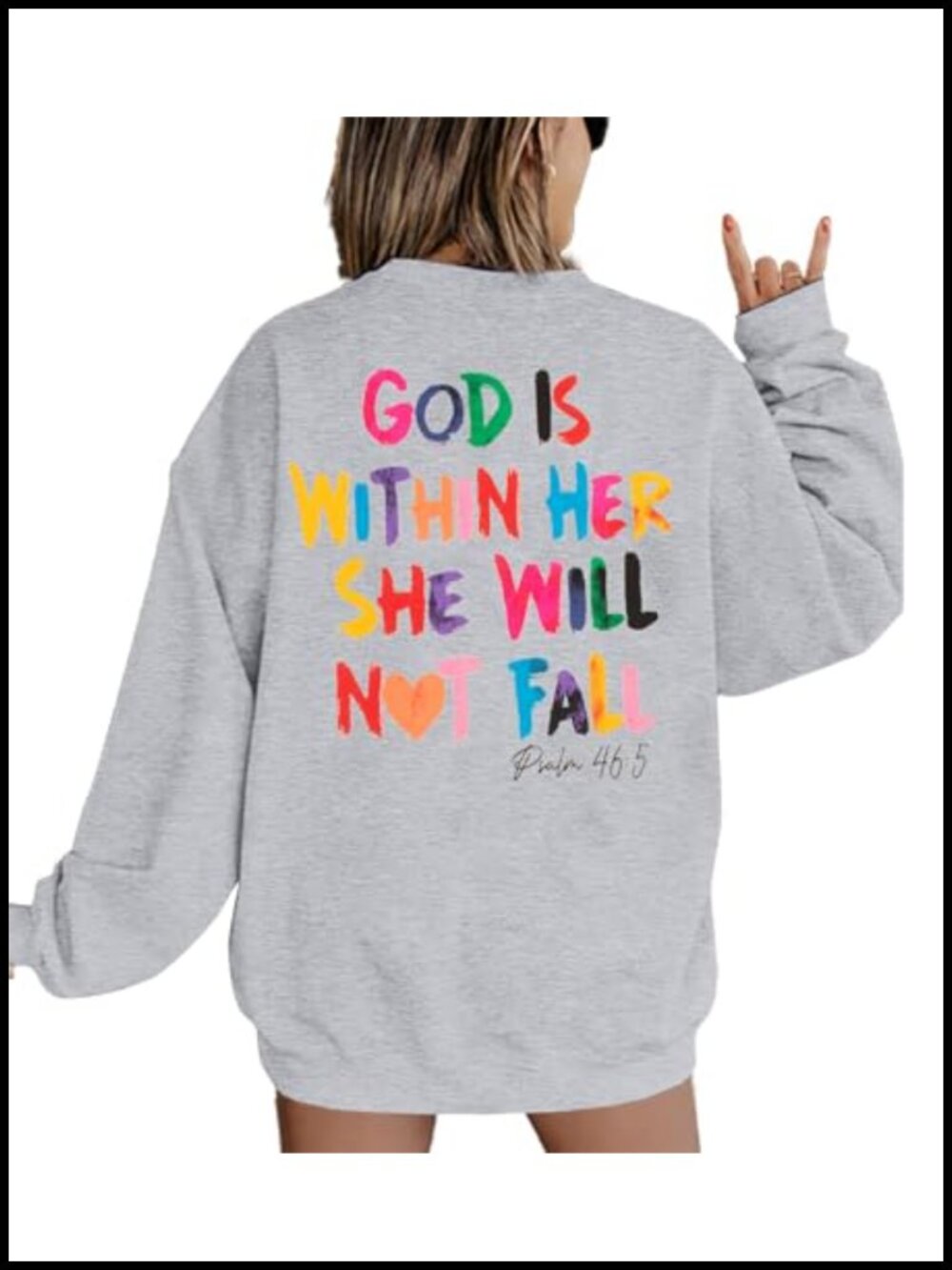 Christian Sweatshirt Women God Is Within Her Pullover Jesus Top Long Sleeve